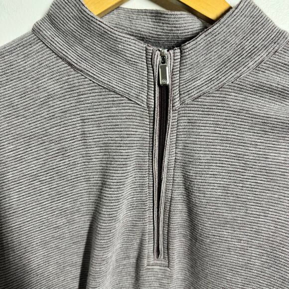 Peter Millar Pullover Shirt Men L Gray Stripe Casual Golf Outdoor Sport Active - Picture 8 of 10